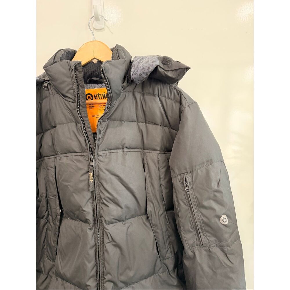 Vintage Etnies Down Puffer Jacket Men’s L Black - Picture 4 of 11